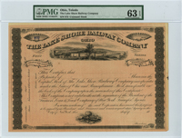 Lake Shore Railway Co. - Railroad Stock Certificate